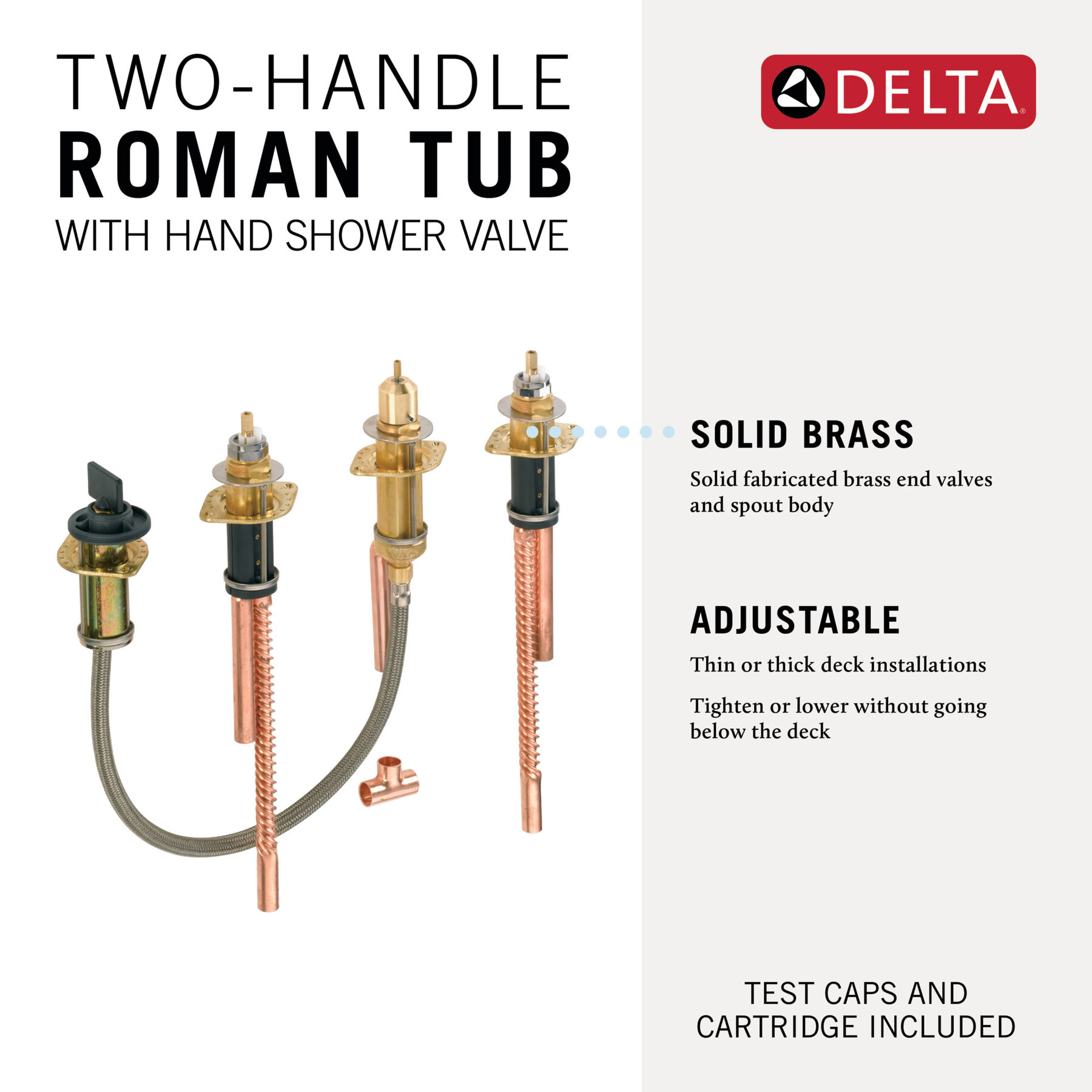 Two Handle Flexible Mount with Hand Shower, image 1
