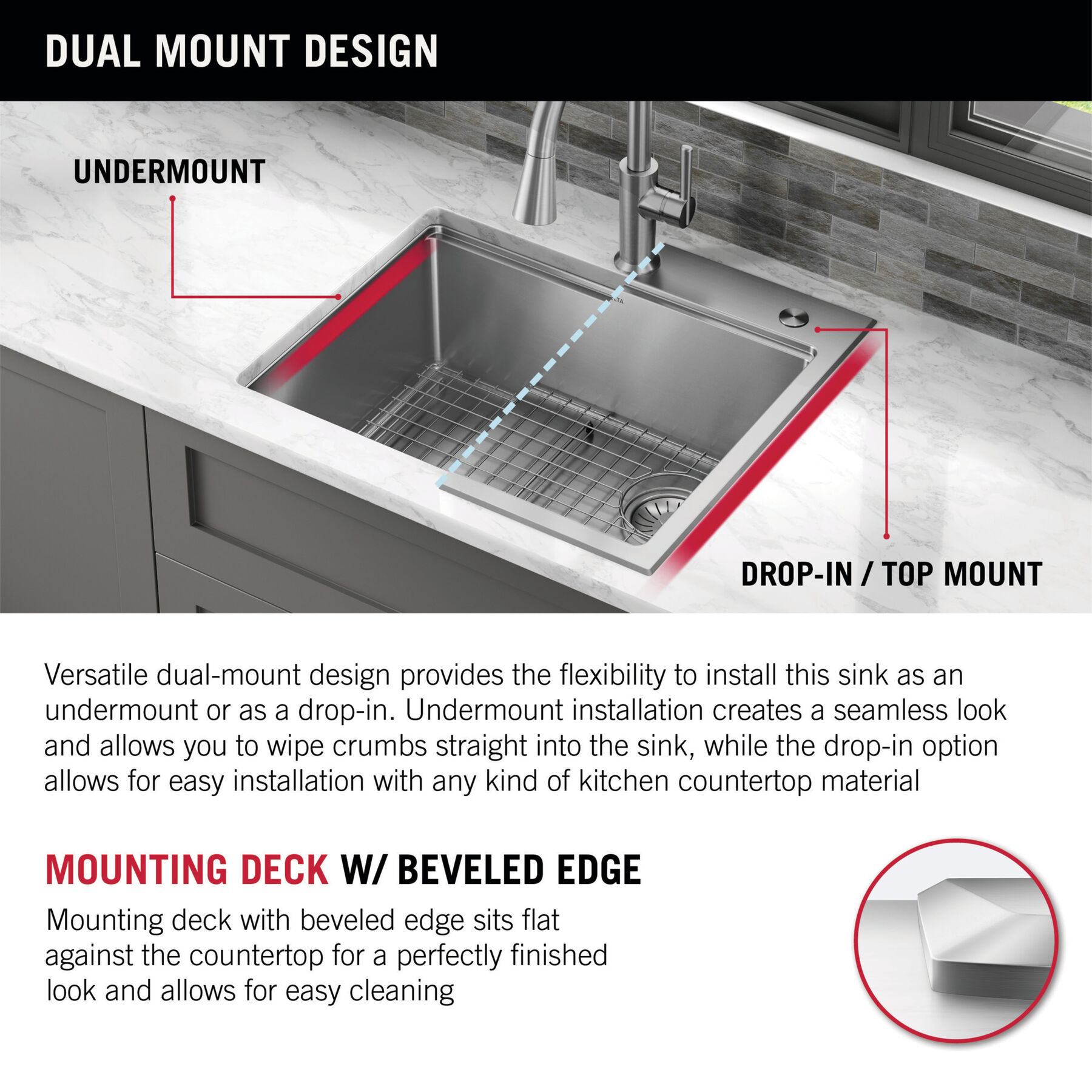 25” Stainless Steel Workstation Kitchen Sink Drop-In Undermount Single Bowl with WorkFlow™ Ledge and Accessories, image 10