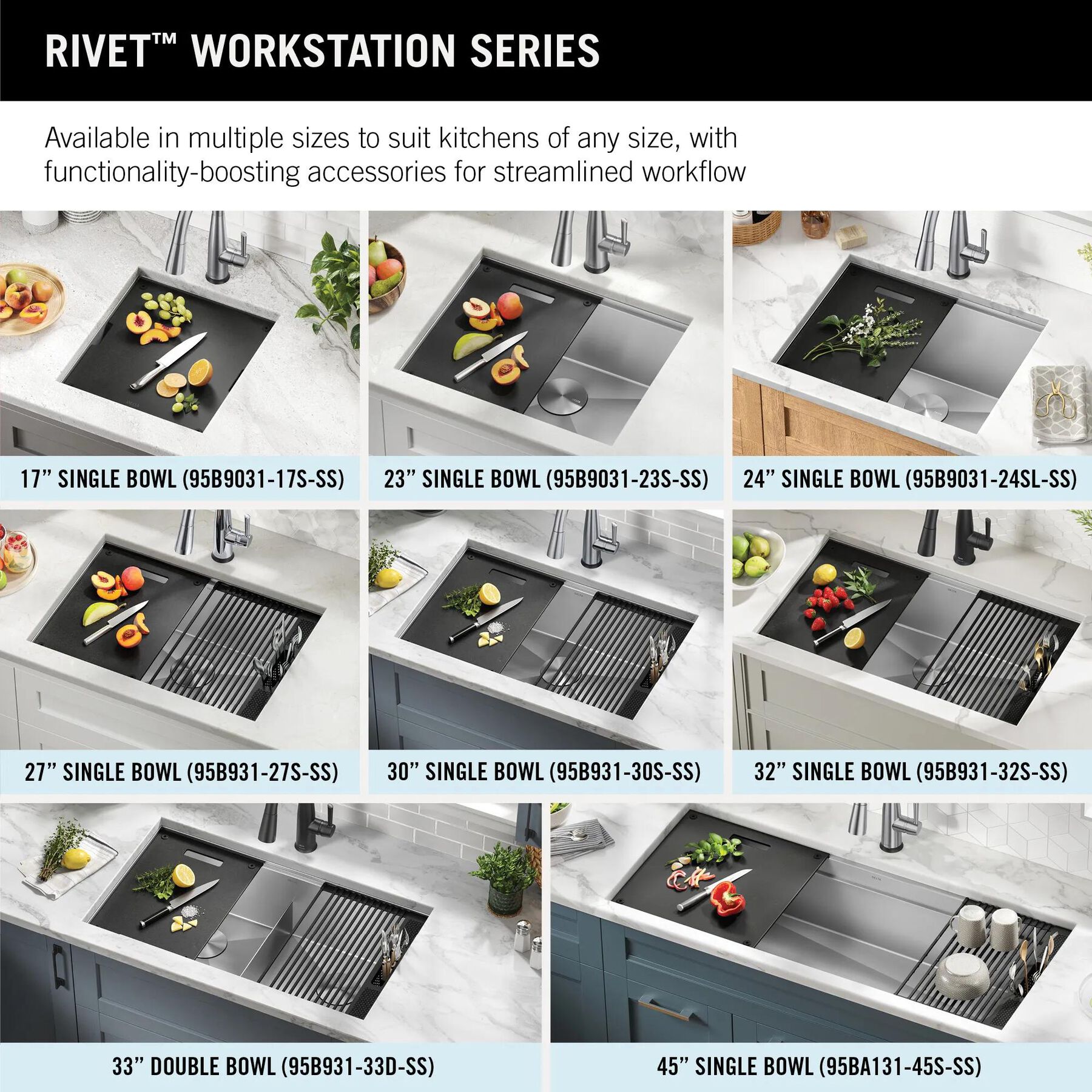 23&rdquo; Workstation Undermount&nbsp;Single Bowl&nbsp;16 Gauge Stainless Steel&nbsp;Kitchen Sink&nbsp;with&nbsp;WorkFlow&trade; Ledge and Accessories