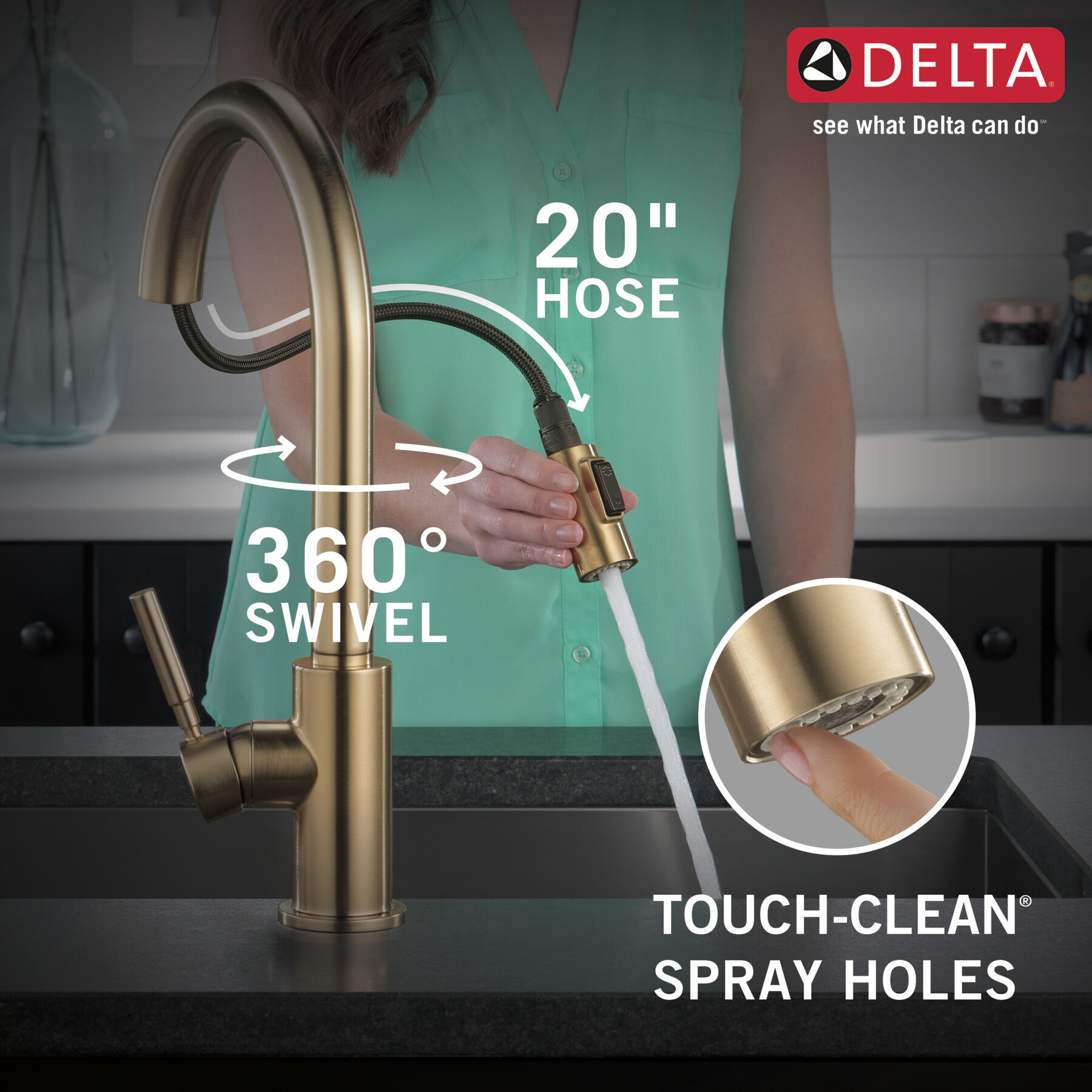 Single Handle Pull-Down Kitchen Faucet with Soap Dispenser (Recertified), image 2