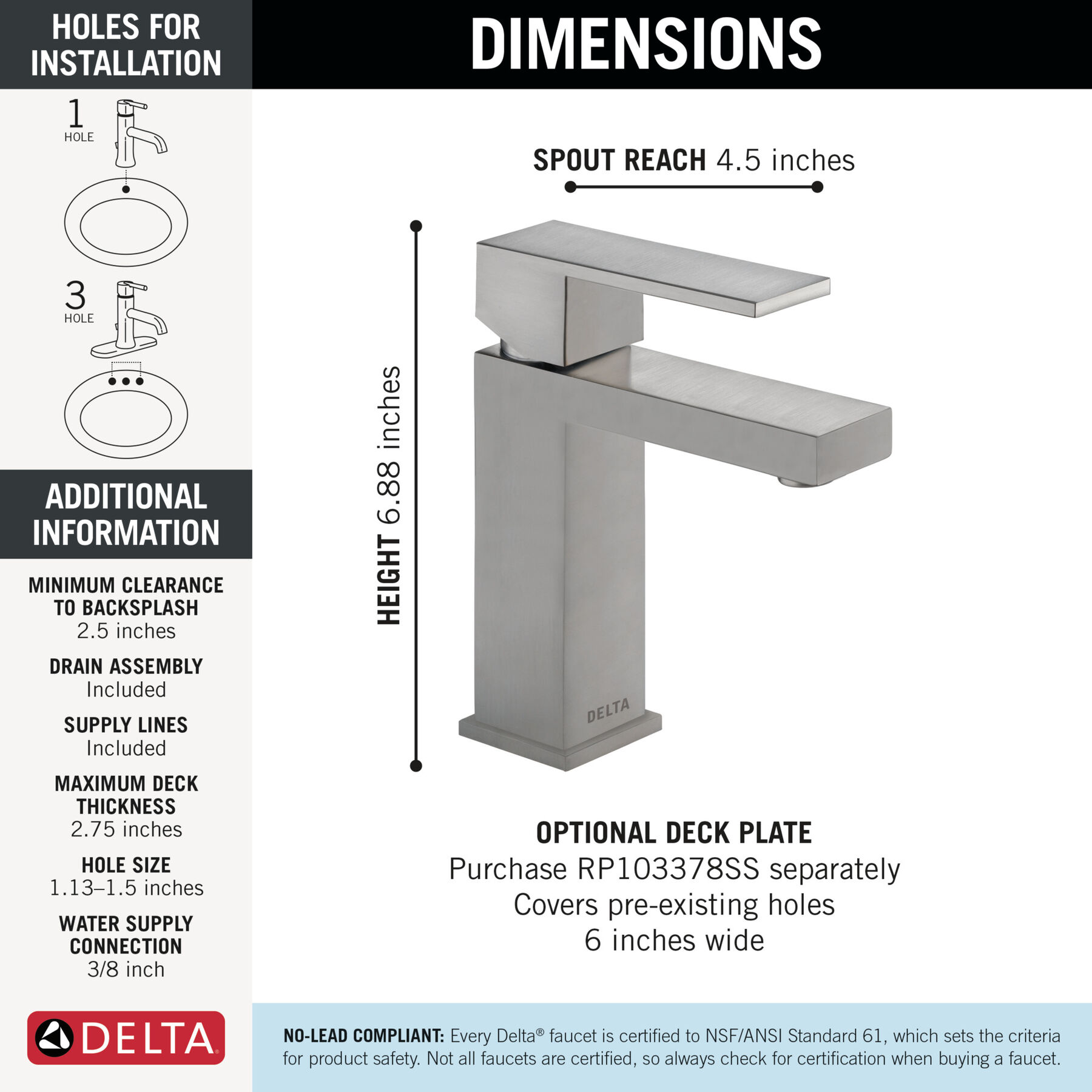 Single Handle Project-Pack Bathroom Faucet