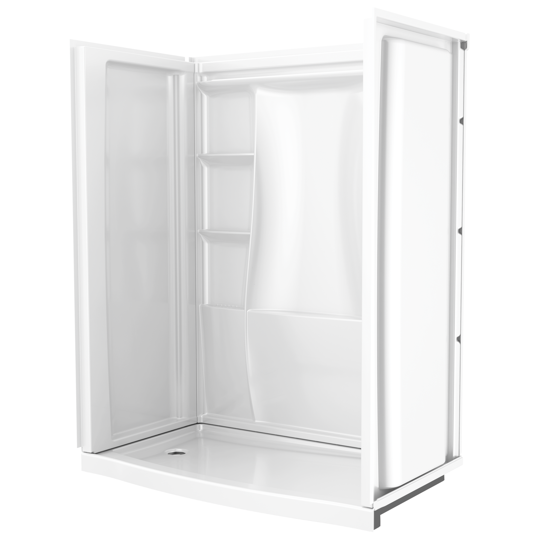 60 x 32" Curved Alcove Shower Base with Left Drain, image 11