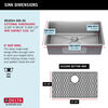 30” Undermount Stainless Steel Single Bowl Kitchen Sink with Accessories