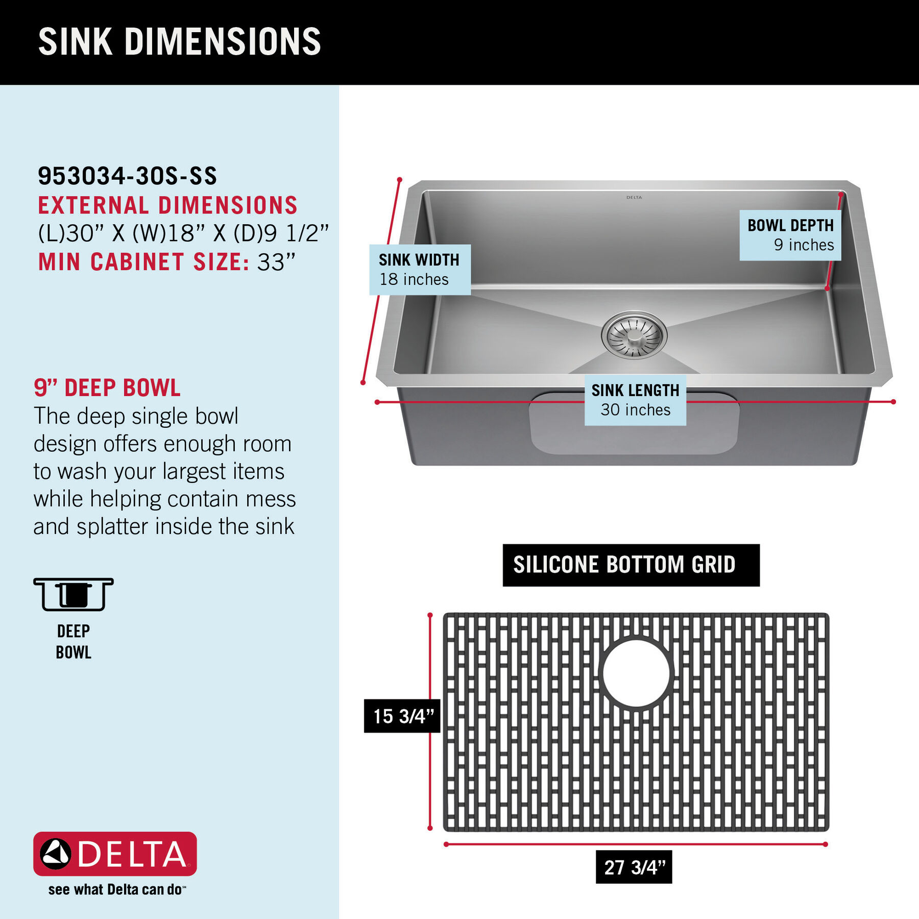 30” Undermount Stainless Steel Single Bowl Kitchen Sink with Accessories, image 6
