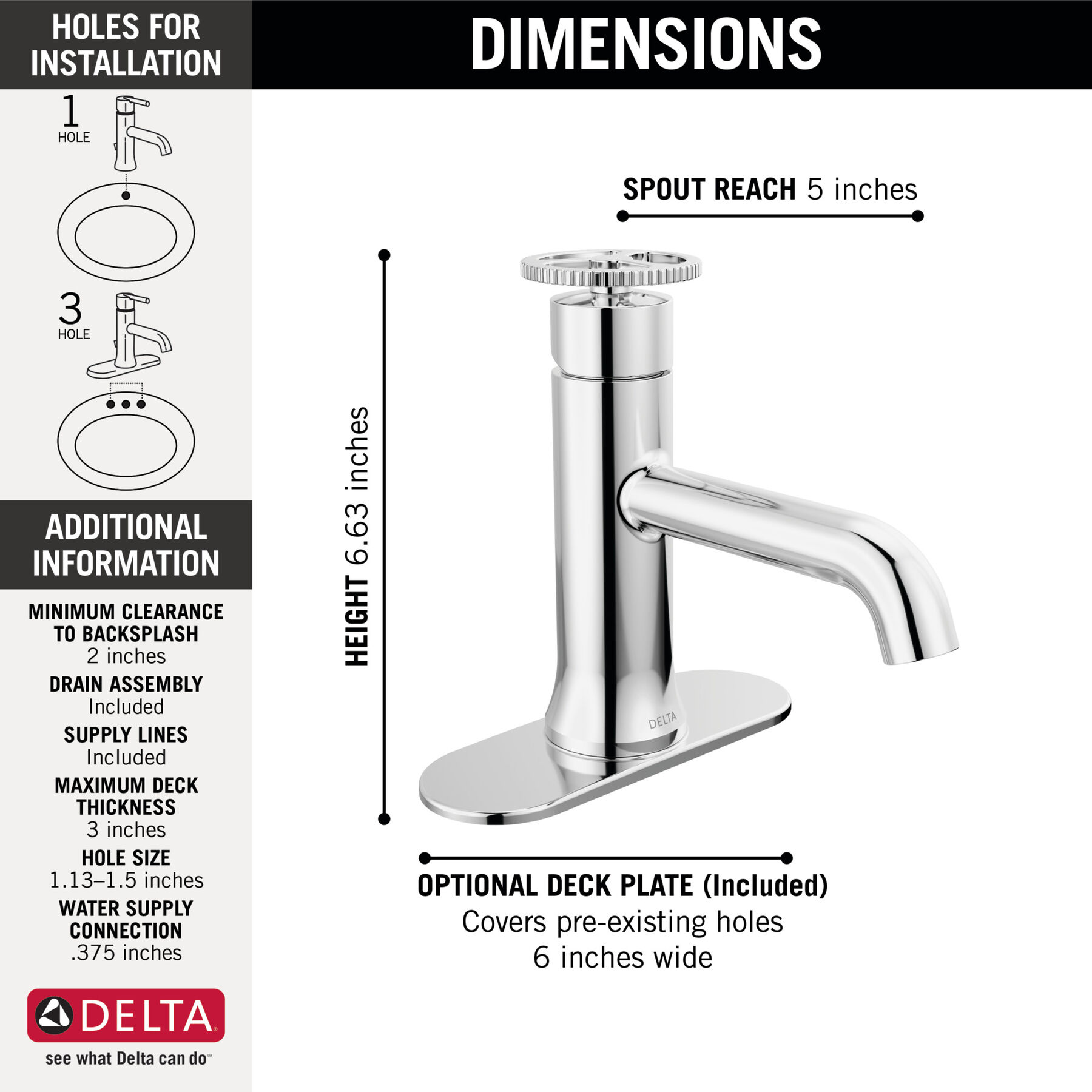 Single Handle Bathroom Faucet, image 1