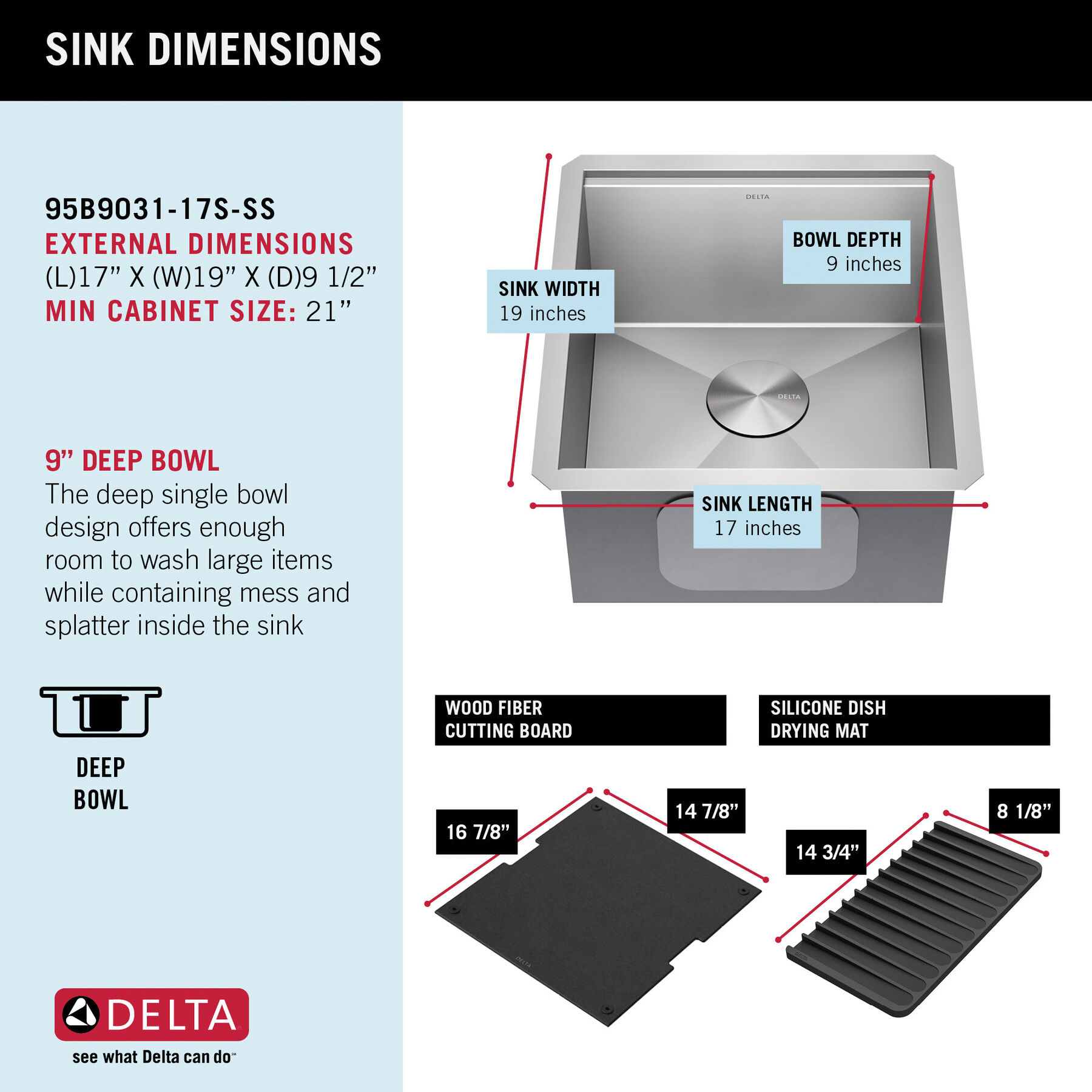 17” Workstation Undermount Single Bowl 16 Gauge Stainless Steel Bar Prep Kitchen Sink with WorkFlow™ Ledge and Accessories, image 7