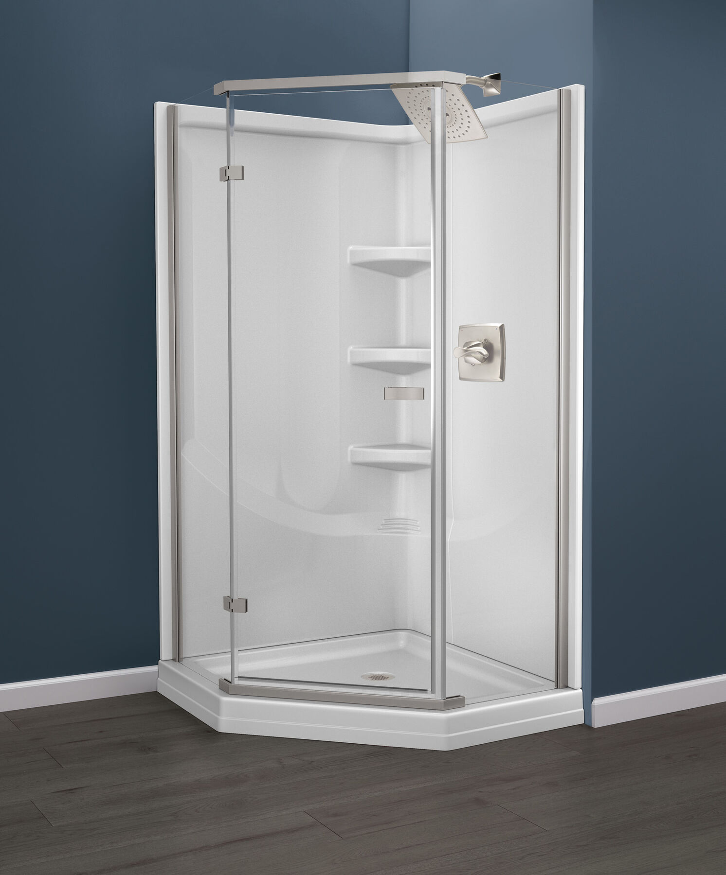 38" Frameless Neo Angle Shower Enclosure, image 2