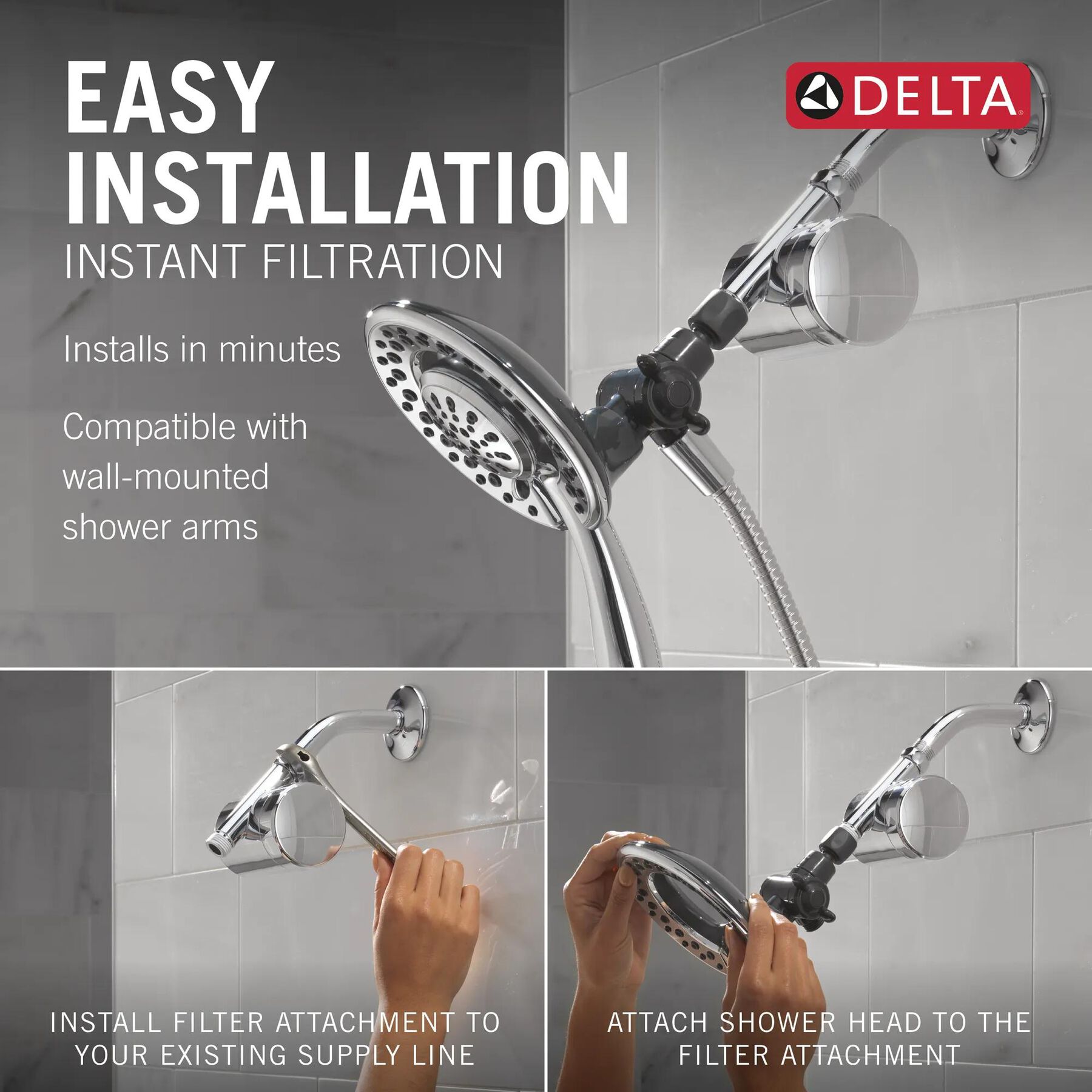 Shower Filter Attachment with 4-Setting In2ition&reg;