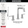 Two Handle Widespread Pull-Down Bathroom Faucet