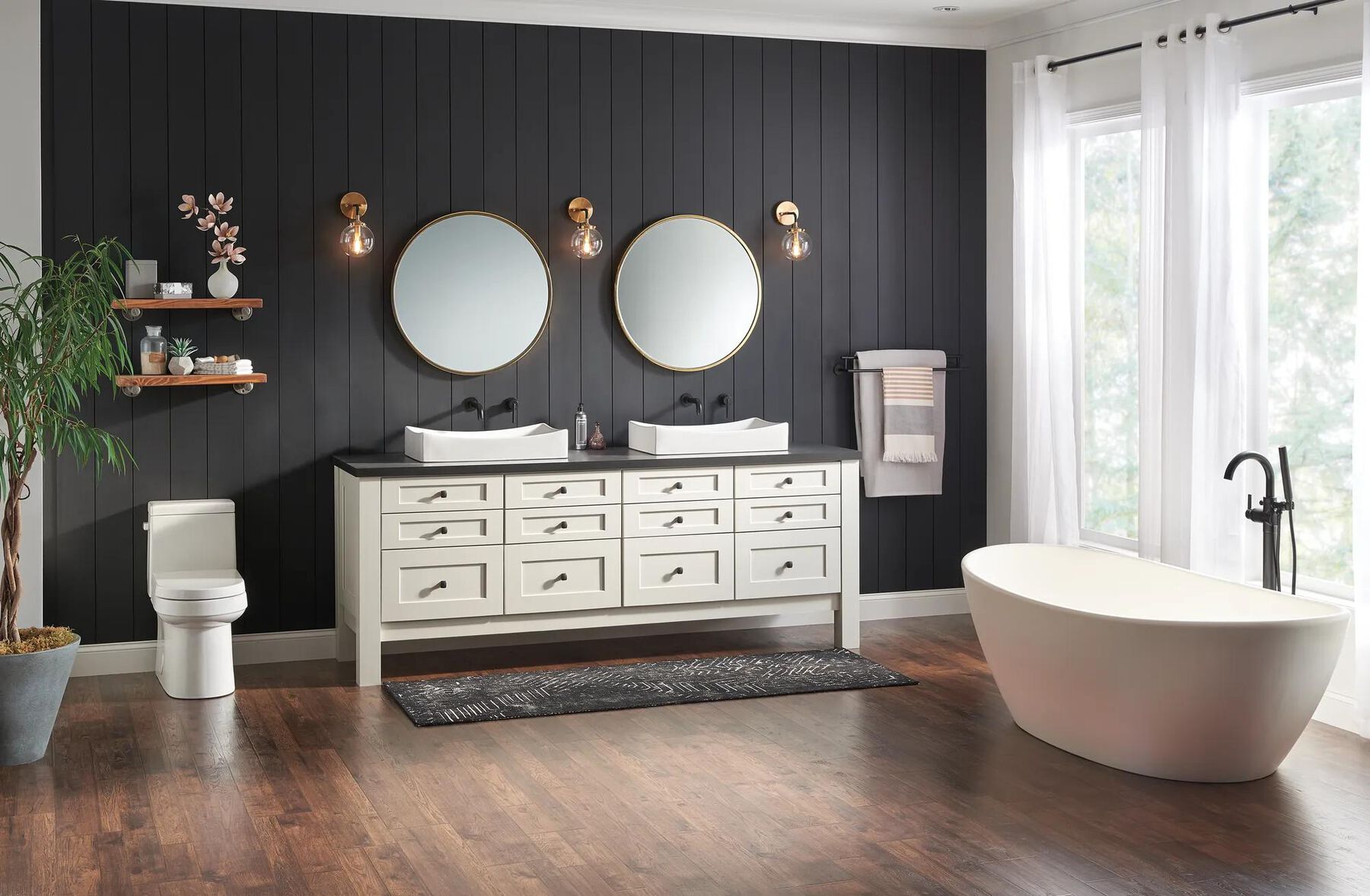 Single Handle Wall Mount Bathroom Faucet Trim (Recertified)