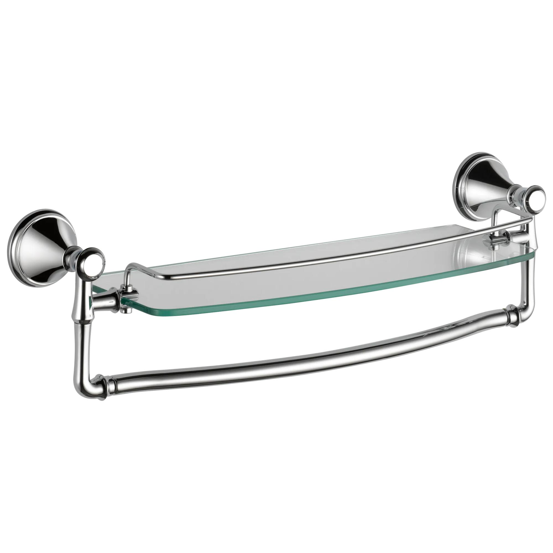 18" Glass Shelf with Removable Bar