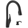 Single Handle Pull-Down Kitchen Faucet with Soap Dispenser and ShieldSpray Technology (Recertified)