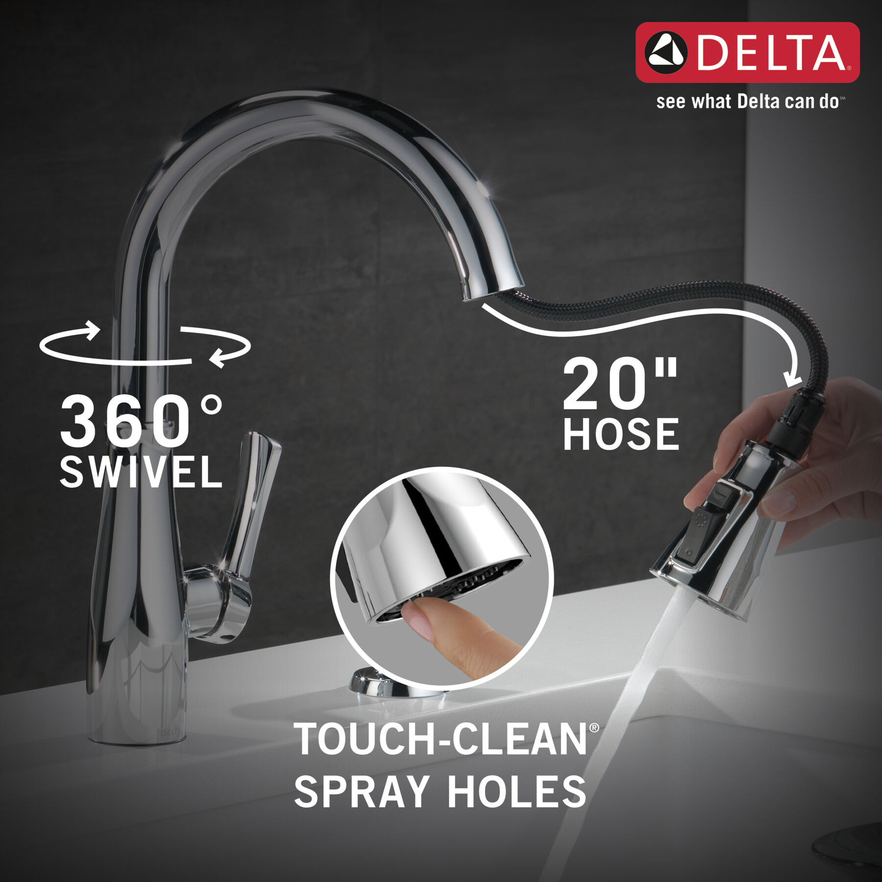 Single Handle Pull-Down Kitchen Faucet with Soap Dispenser and ShieldSpray ® Technology, image 3
