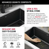 30” Granite Composite Workstation Kitchen Sink Undermount Single Bowl with WorkFlow™ Ledge and Accessories in Metallic Black