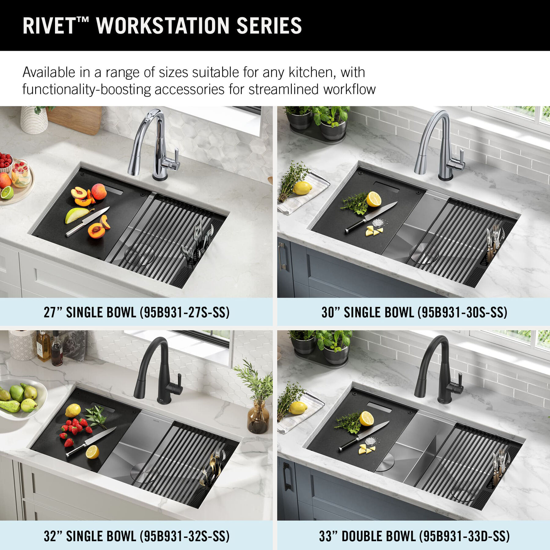 30” Workstation Kitchen Sink Undermount 16 Gauge Stainless Steel Single Bowl with WorkFlow™ Ledge and Accessories, image 6