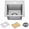 15” Stainless Steel Workstation Kitchen Bar Sink Drop-In Undermount Single Bowl with WorkFlow™ Ledge and Accessories