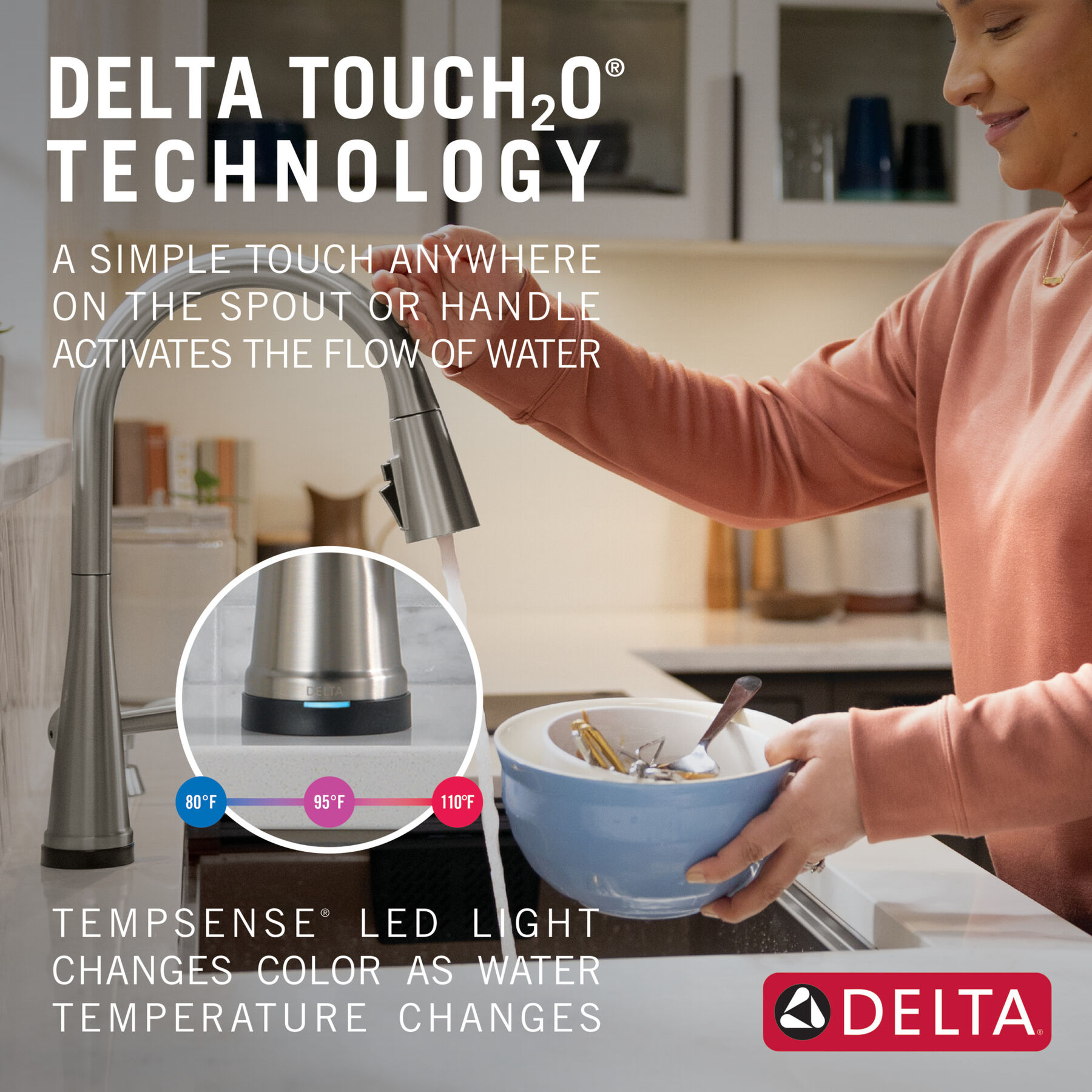 Single Handle Pull-Down Kitchen Faucet with Soap Dispenser and Touch<sub>2</sub>O&reg; Technology Technology