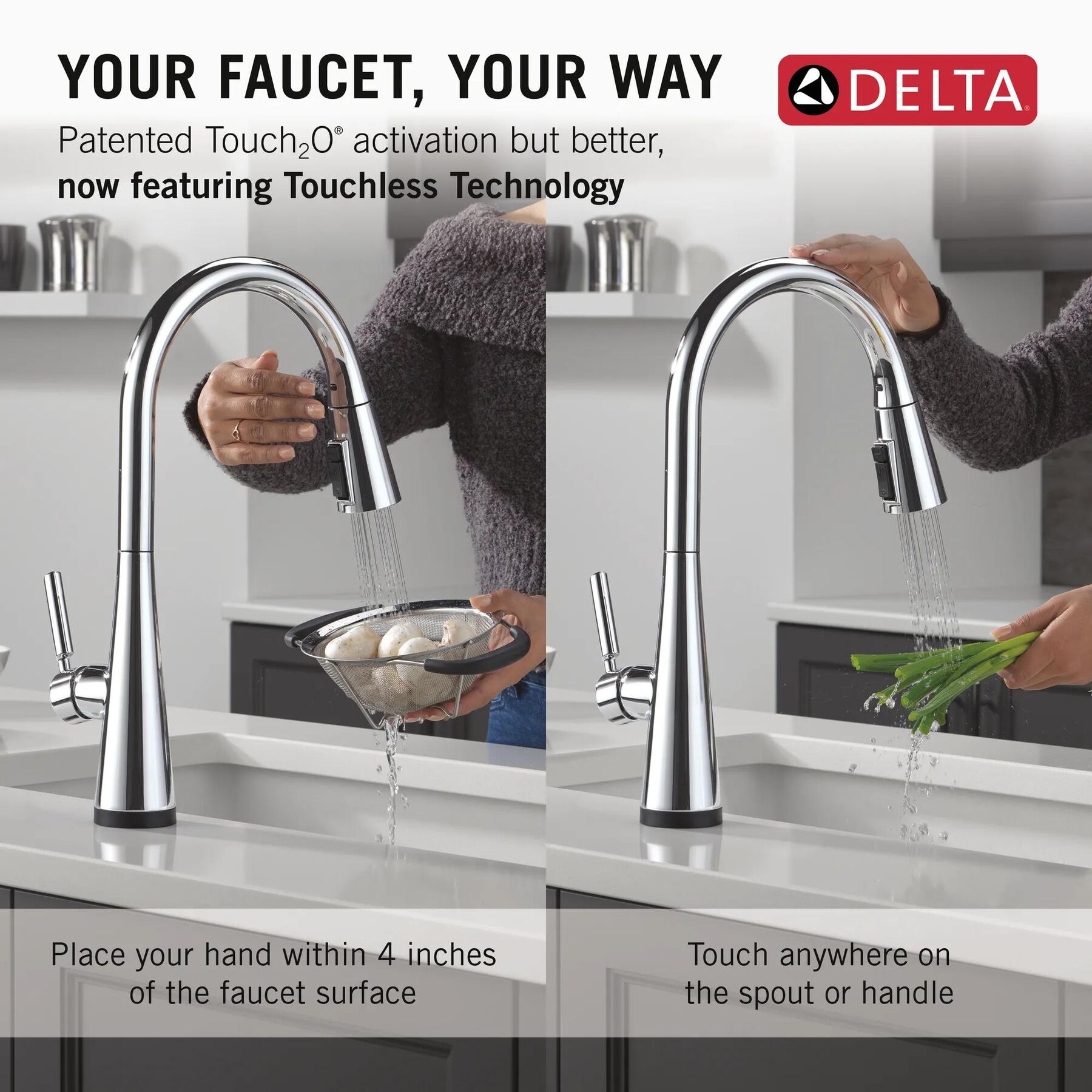 Single Handle Kitchen Pull-Down Faucet with Touch2O Technology