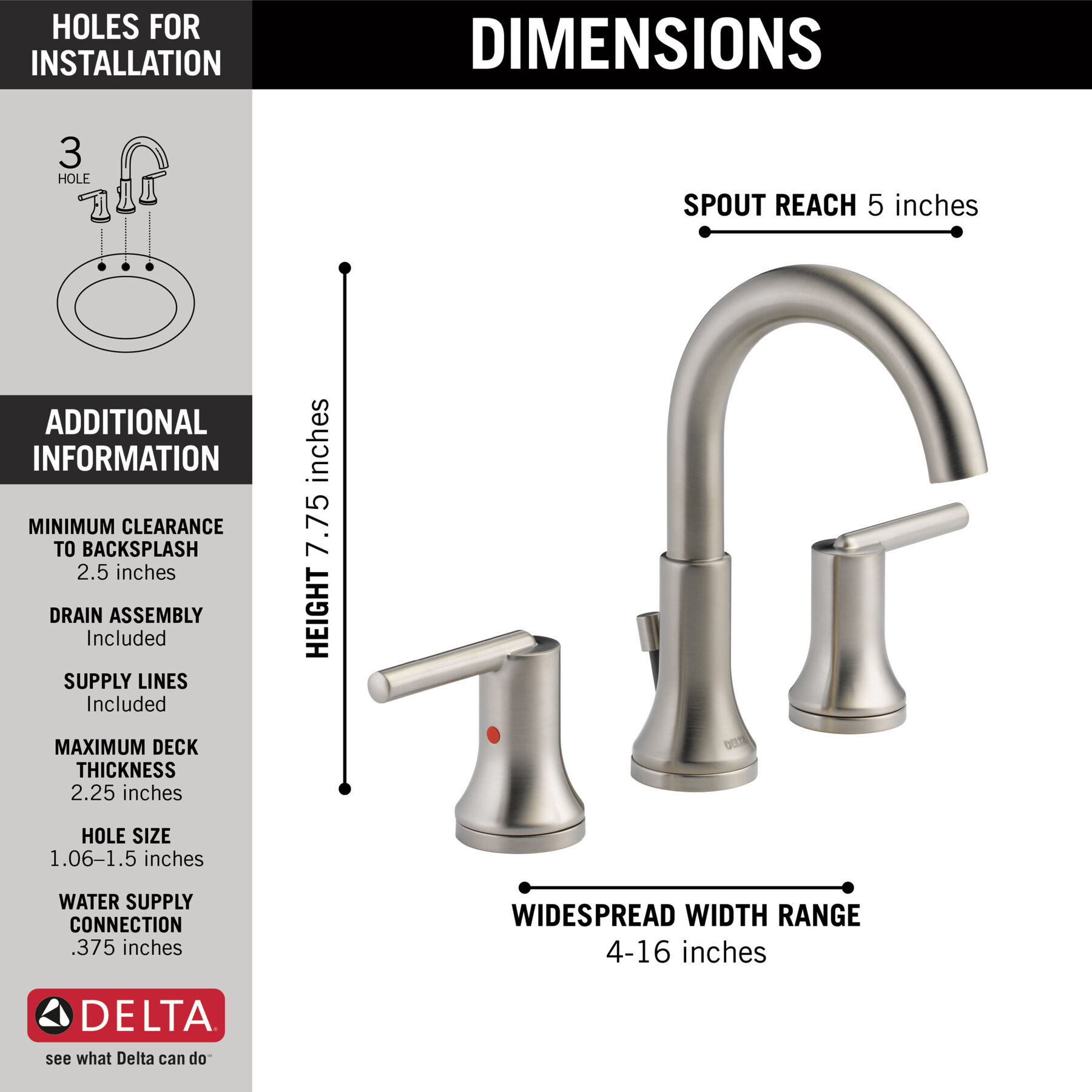 Two Handle Widespread Bathroom Faucet (Recertified), image 1
