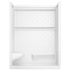 60x32 Alcove Shower Base with Tile Wall Bundle  - Left Seat Center Drain Curve
