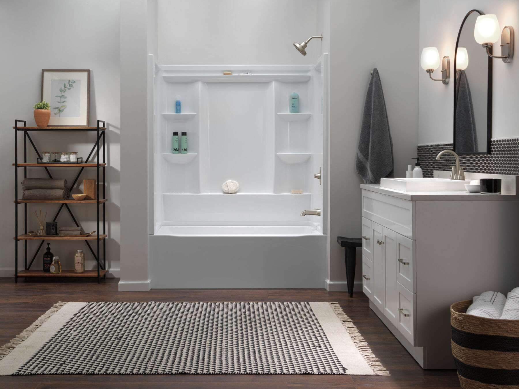 60x30 Alcove Bathtub, Wall Set, Trim and Drain Bundle - Right Drain, image 1