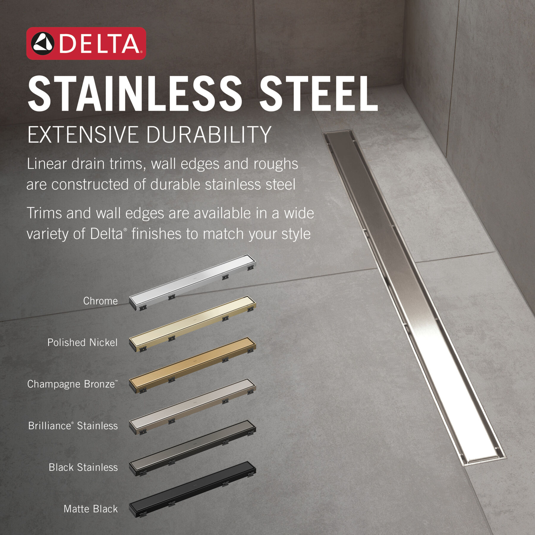 24" Reversible Linear Shower Drain Trim, image 5