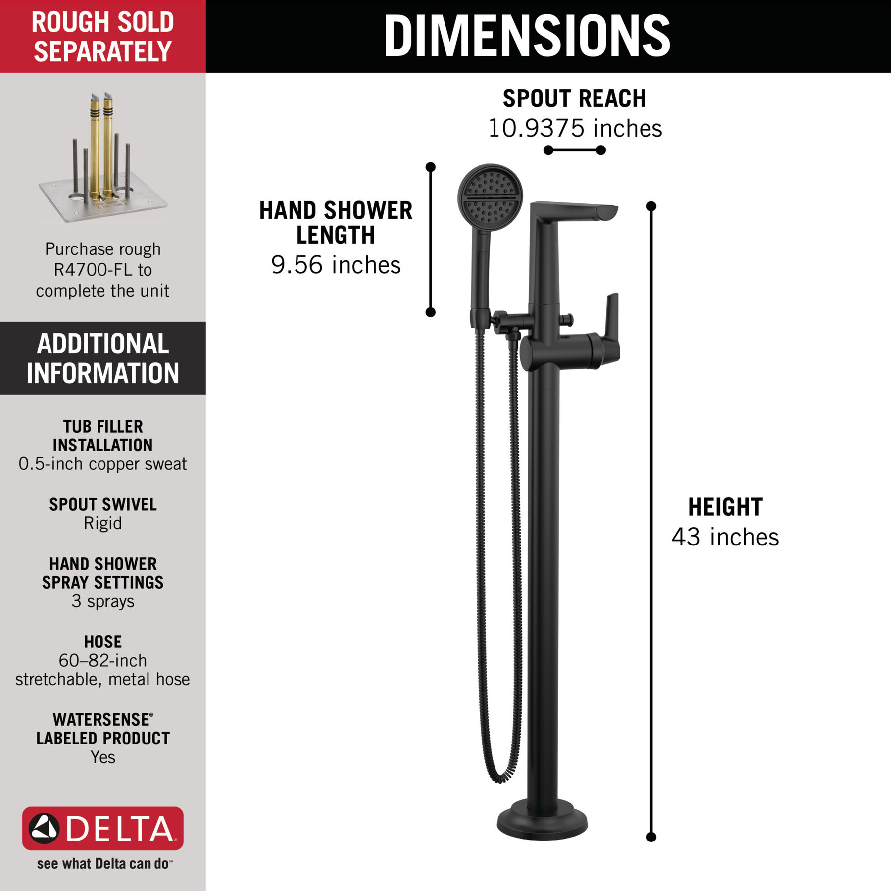 Free Standing Tub Filler (Recertified), image 2