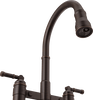 Two Handle Pull-Down Bridge Kitchen Faucet