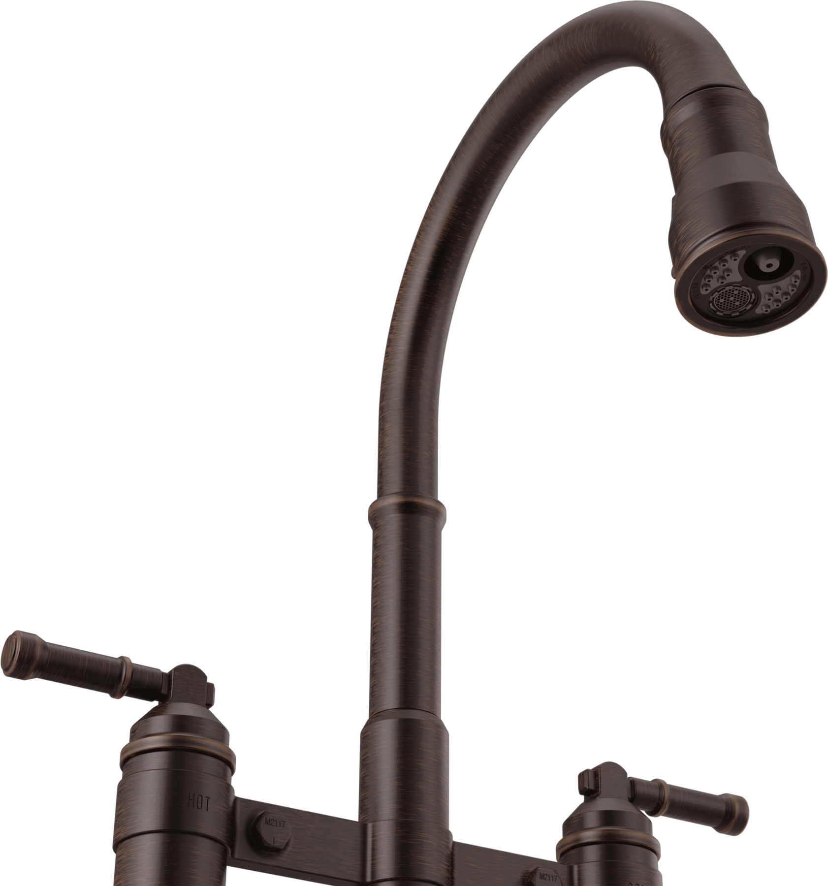 Two Handle Pull-Down Bridge Kitchen Faucet, image 16
