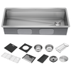 45” Workstation Undermount Single Bowl 16 Gauge Stainless Steel Kitchen Sink with 2-Tier WorkFlow™ Ledge and Accessories