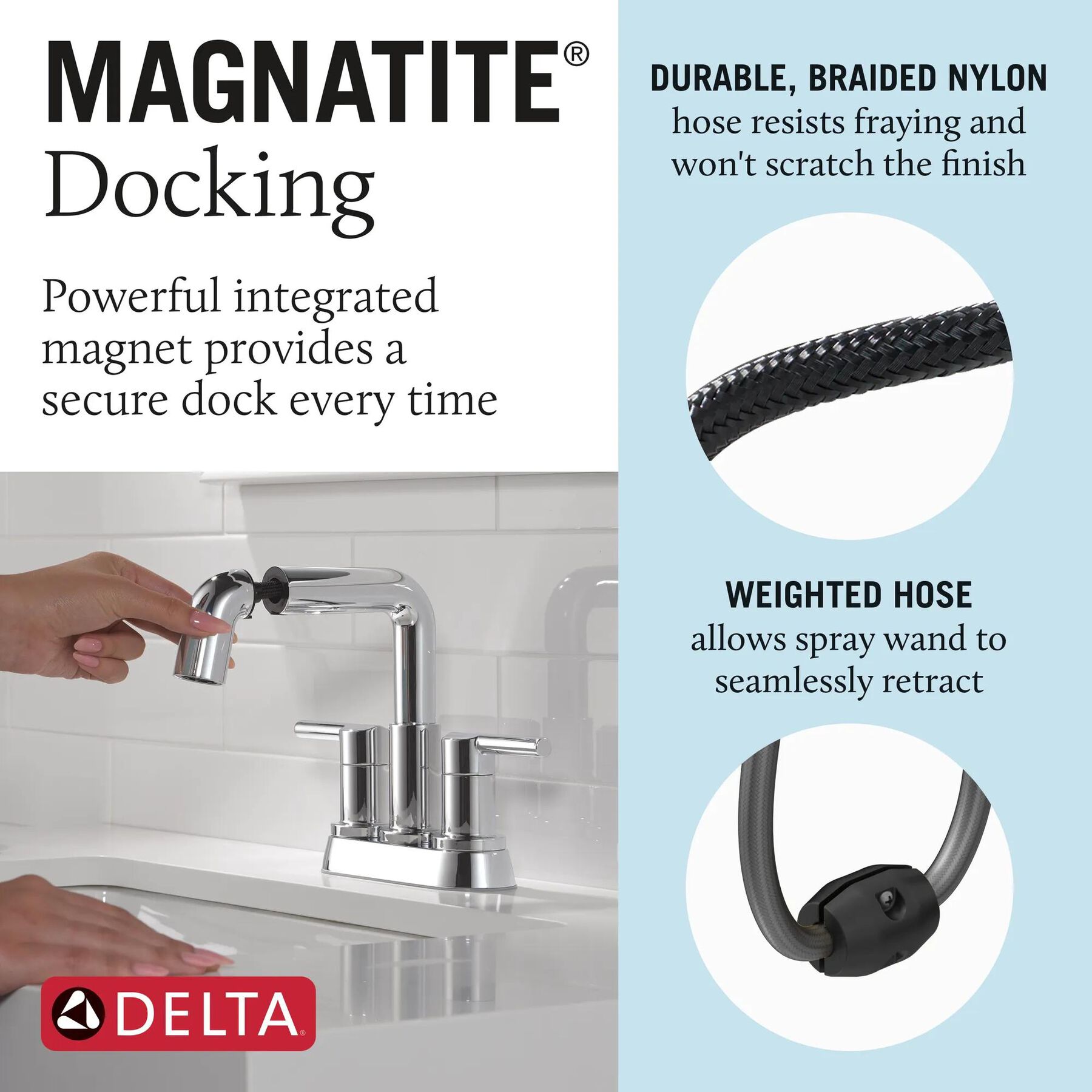 Two Handle Centerset Pull-Down Bathroom Faucet