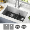 32” Undermount Stainless Steel Double Bowl Kitchen Sink with Accessories