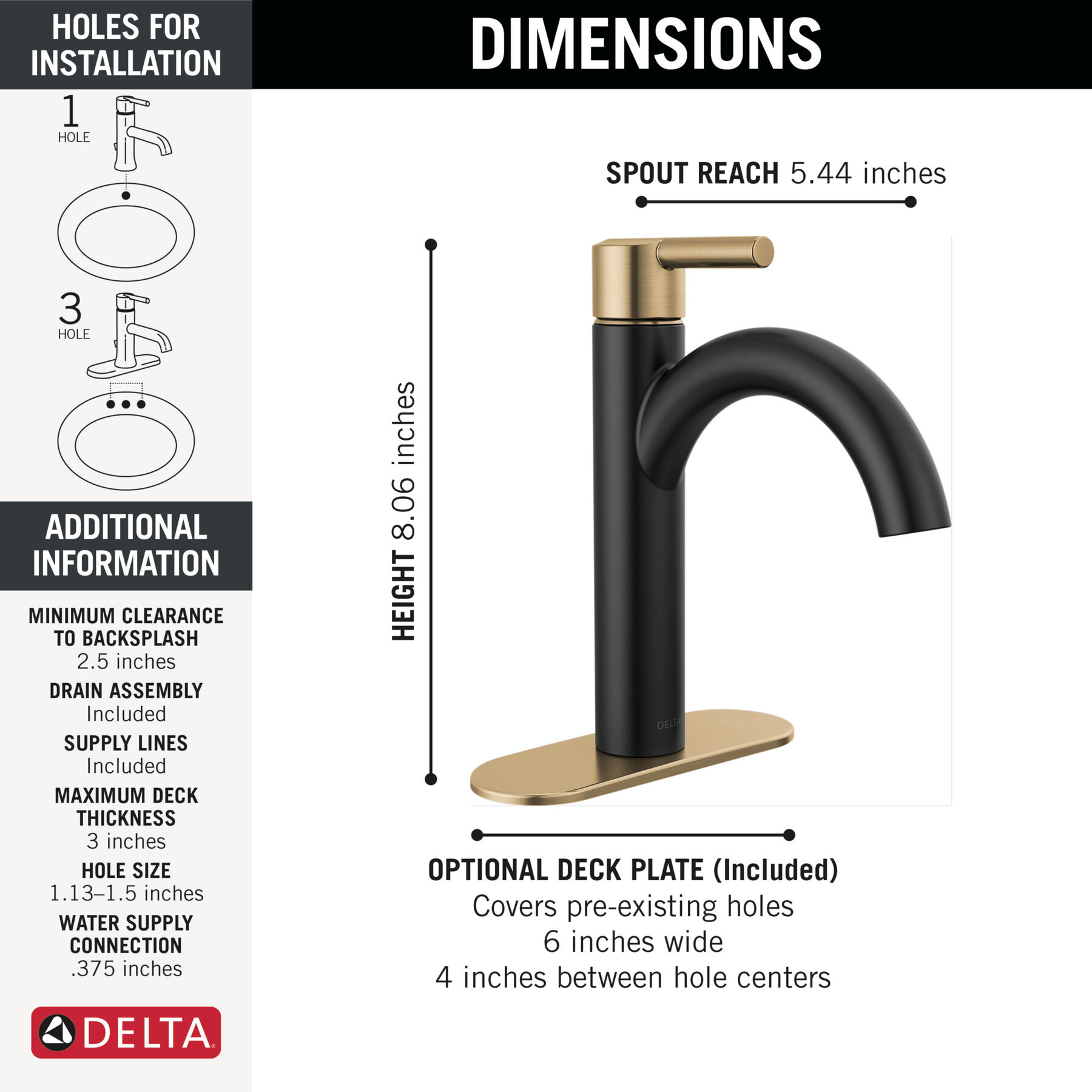 Single Lever Bathroom Faucet (Recertified), image 1