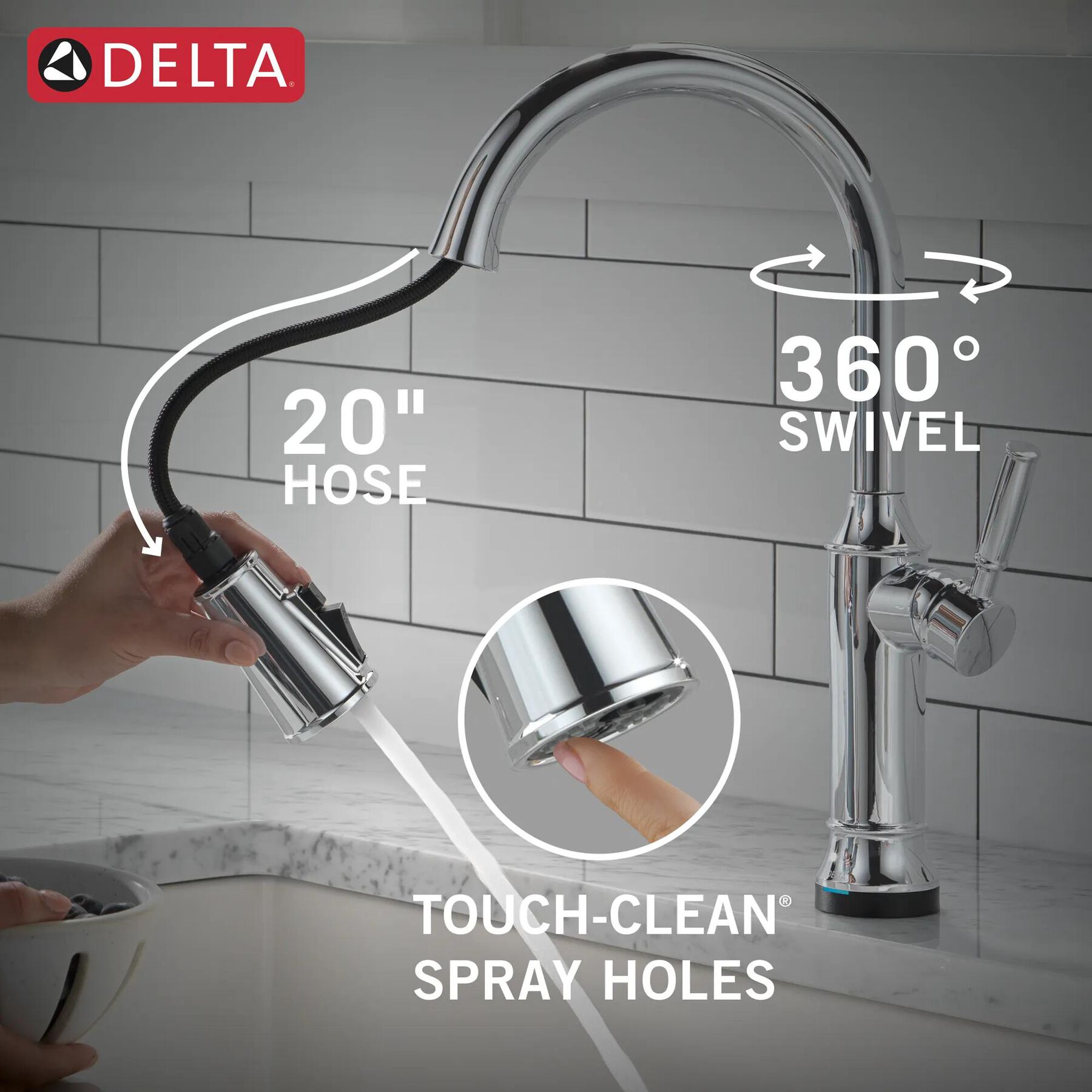 Touch<sub>2</sub>O&reg; Technology Kitchen Faucet with Touchless Technology