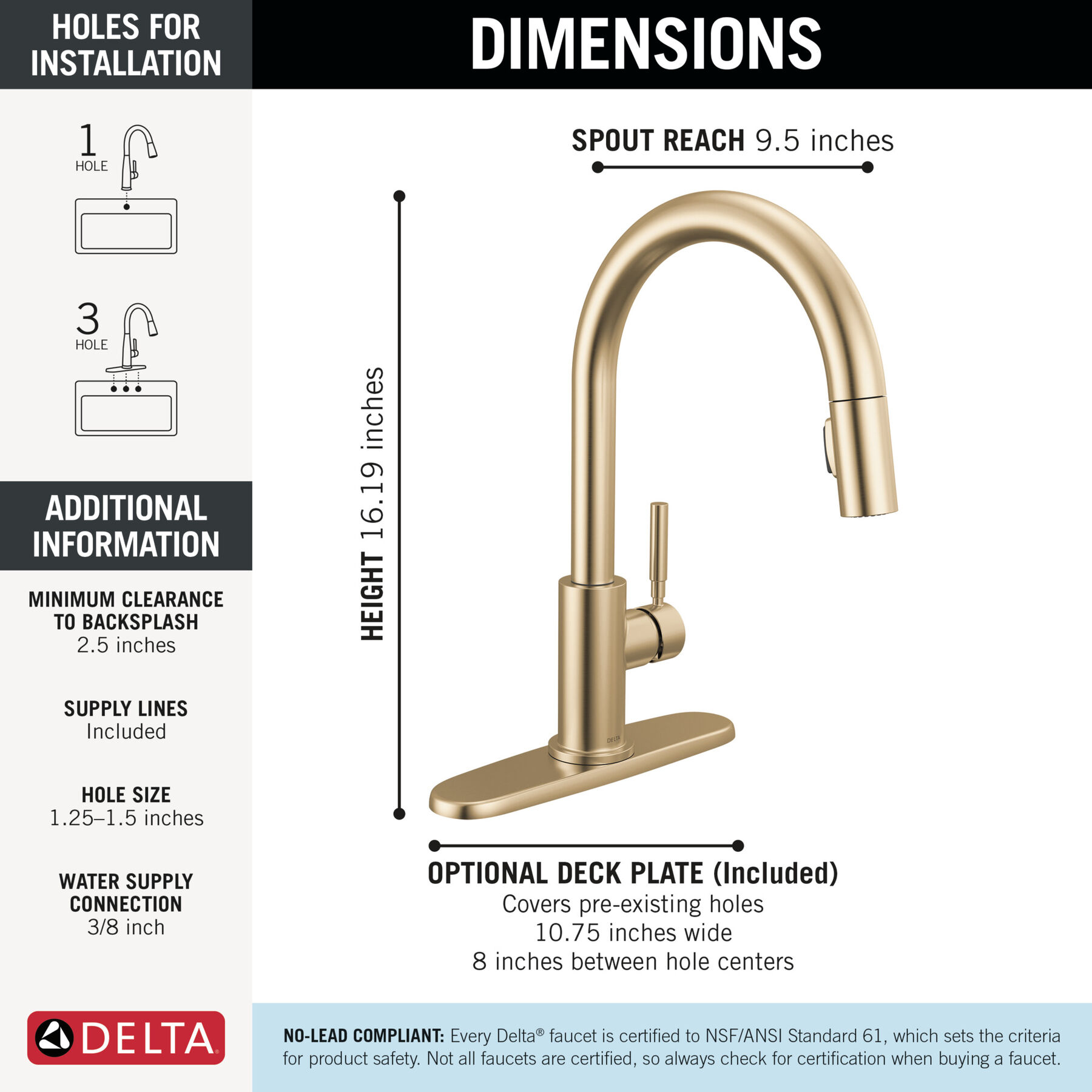 Single Handle Pull-Down Kitchen Faucet , image 3