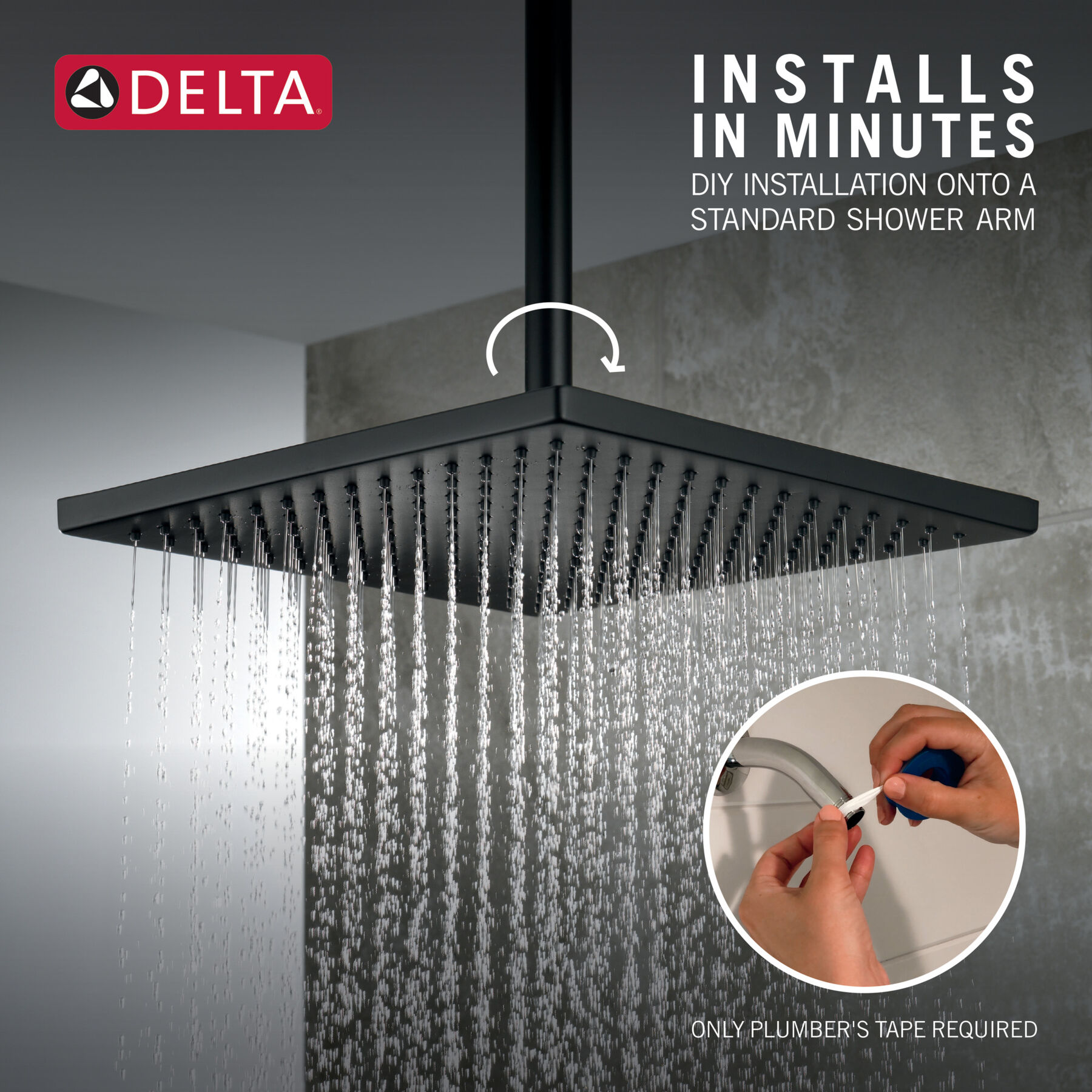 Single-Setting Metal Raincan Shower Head, image 2