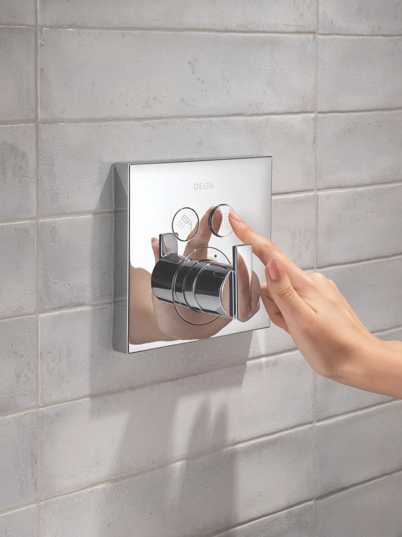 Angular Modern Push-Button Shower