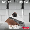 Single Handle Pull-Down Kitchen Faucet with Soap Dispenser and ShieldSpray Technology