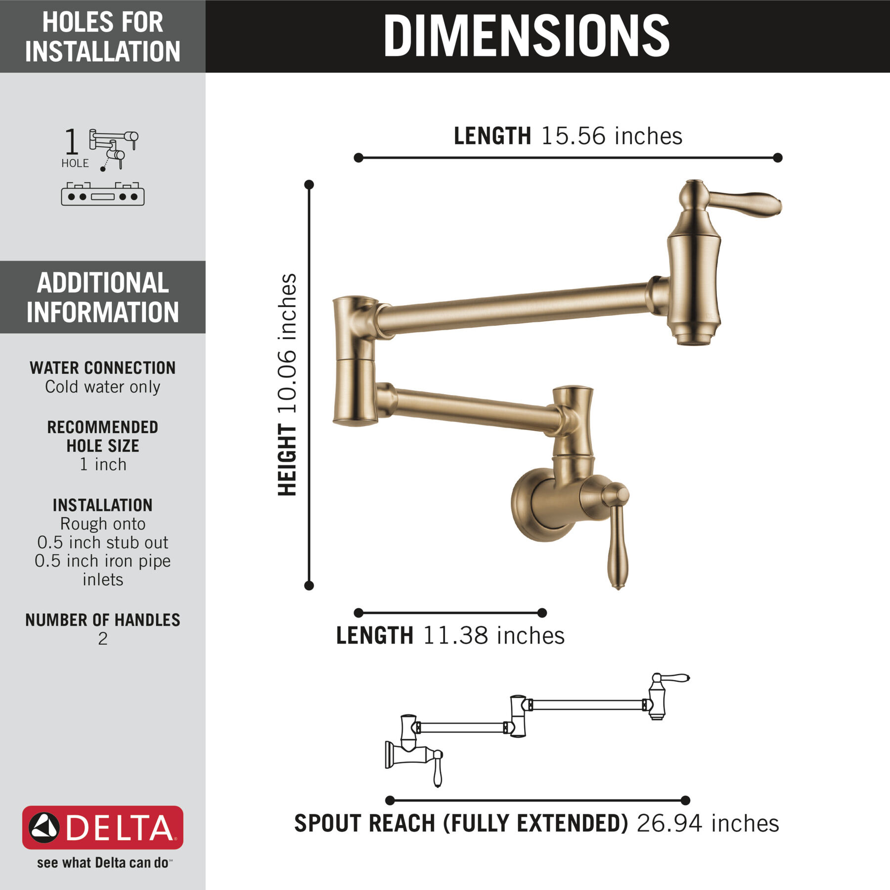Wall-Mount Pot Filler 2L (Recertified), image 2