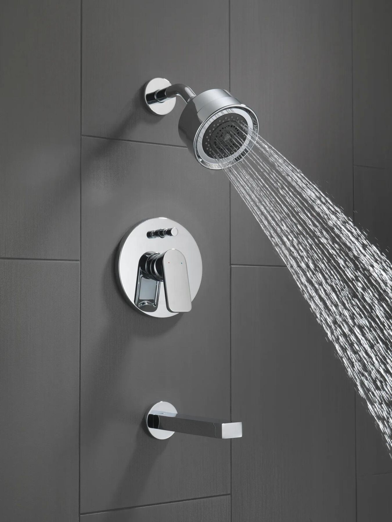 In-Wall Tub and Shower - Stick Handle; with 3-Setting Shower Head Ceramic Valve System