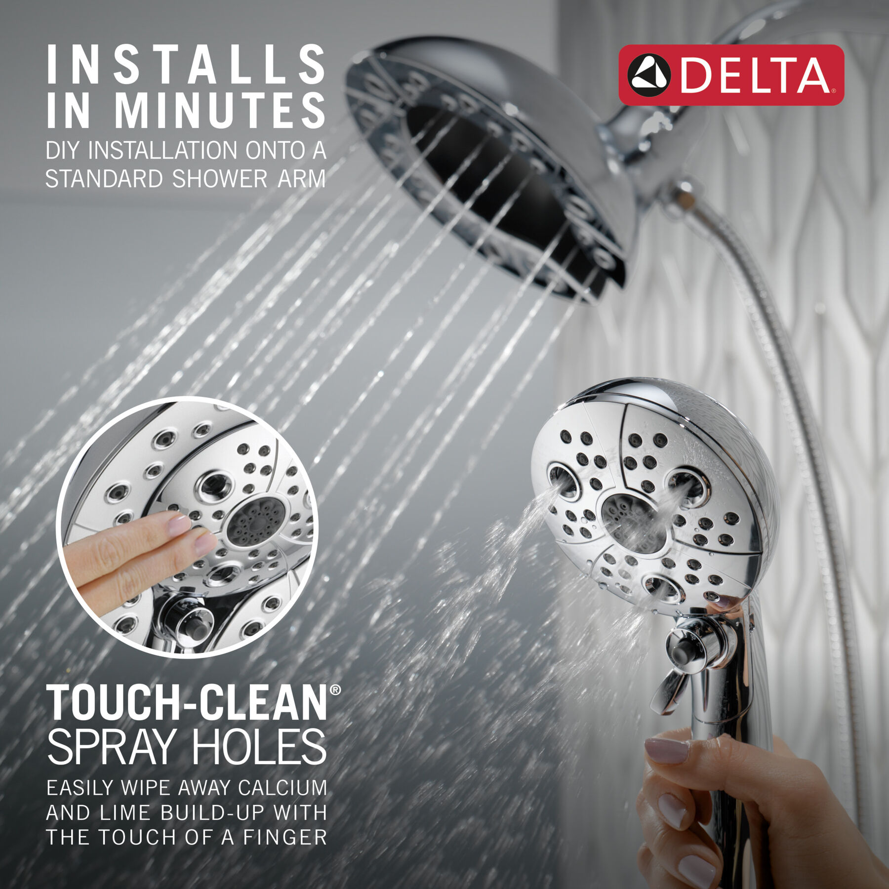 H<sub>2</sub>Okinetic® In2ition® 5-Setting Two-in-One Shower, image 2