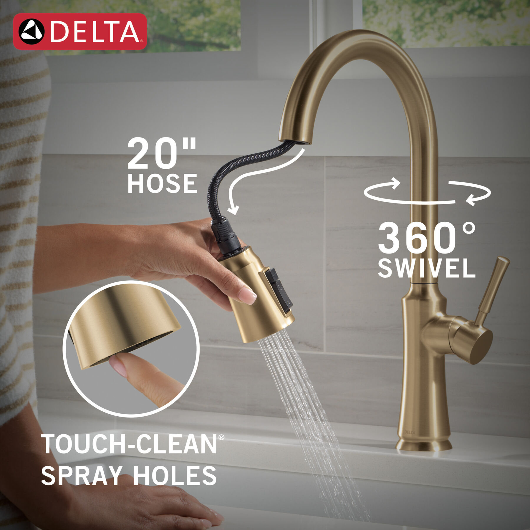 Single Handle Kitchen Pull-Down Faucet w/ Soap Dispenser, image 6