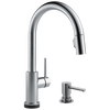 Touch2O with Touchless Technology Single Handle Pull-Down Kitchen Faucet with Soap Dispenser