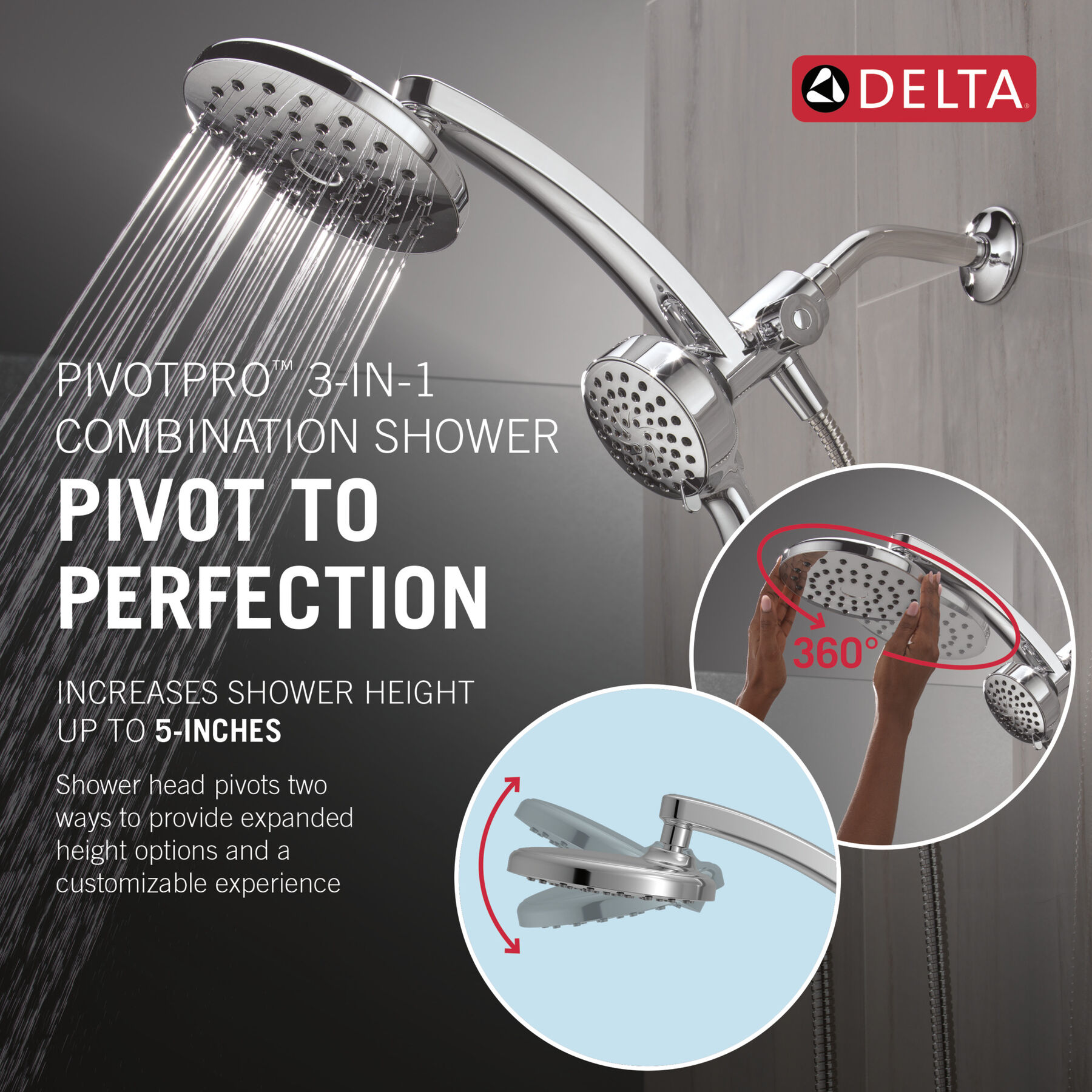 PivotPro™ 3-in-1 Combination Shower, image 22