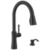 Single Handle Pull-Down Kitchen Faucet with Soap Dispenser and ShieldSpray Technology