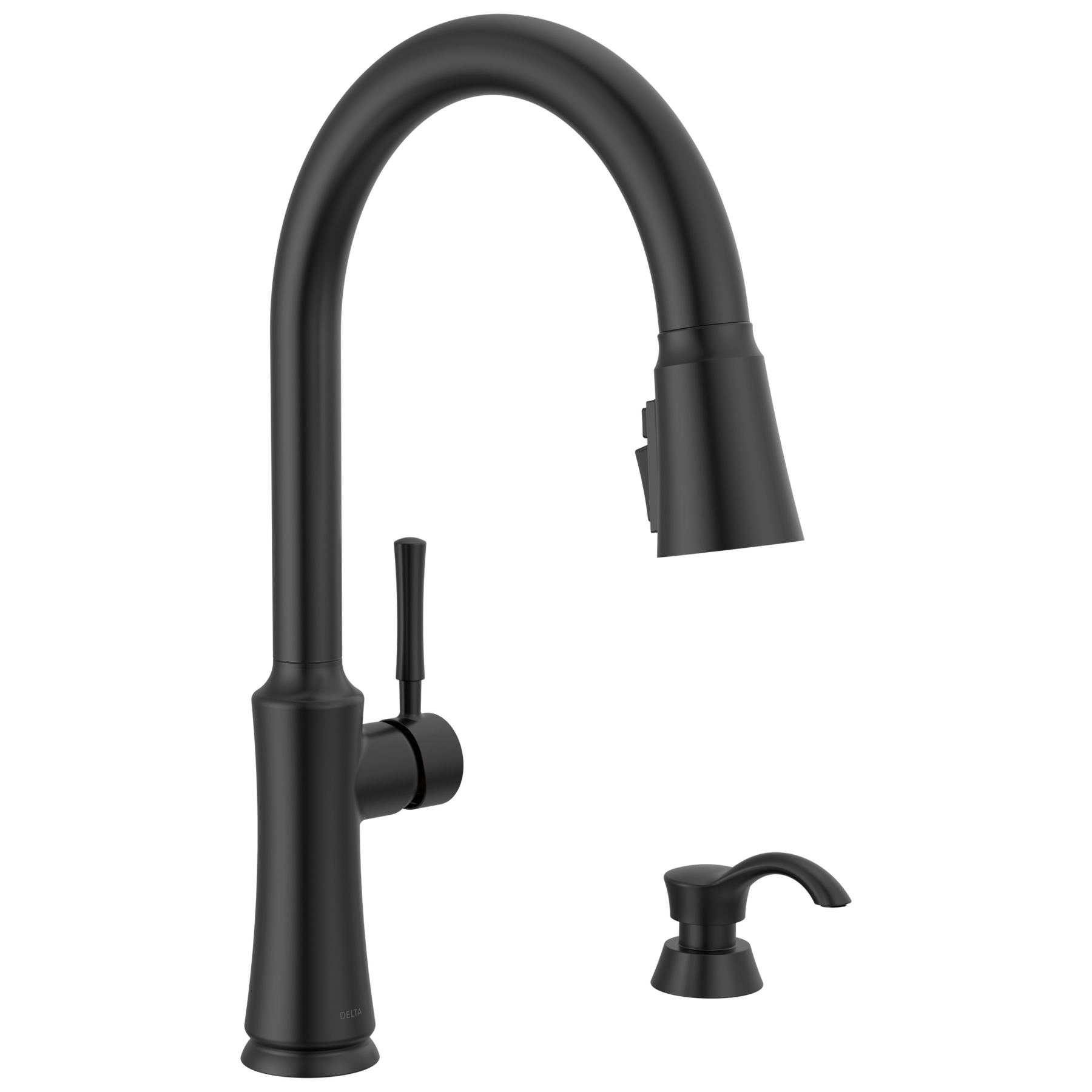 Single Handle Pull-Down Kitchen Faucet with Soap Dispenser and ShieldSpray Technology