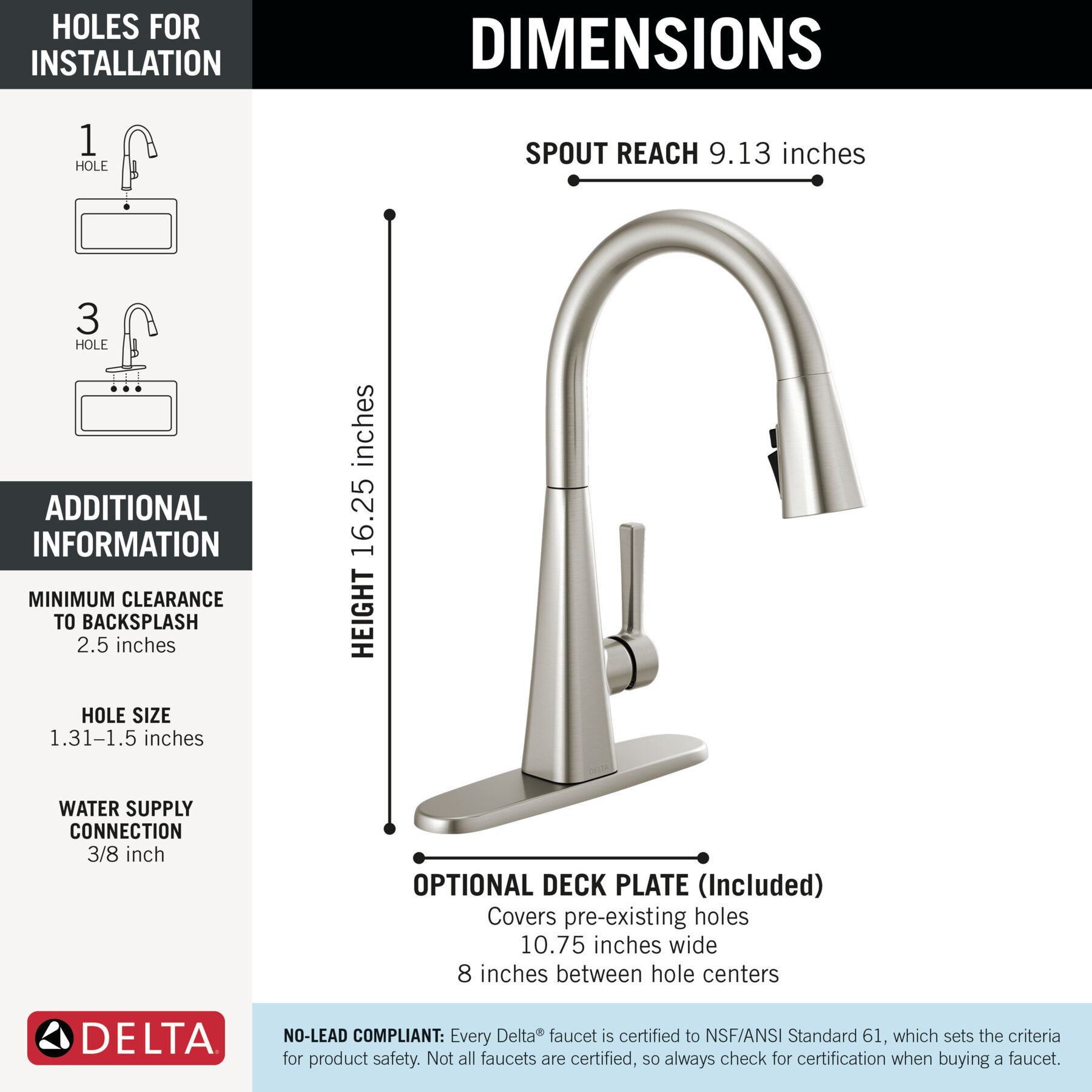 Single-Handle Pull-Down Kitchen Faucet, image 3