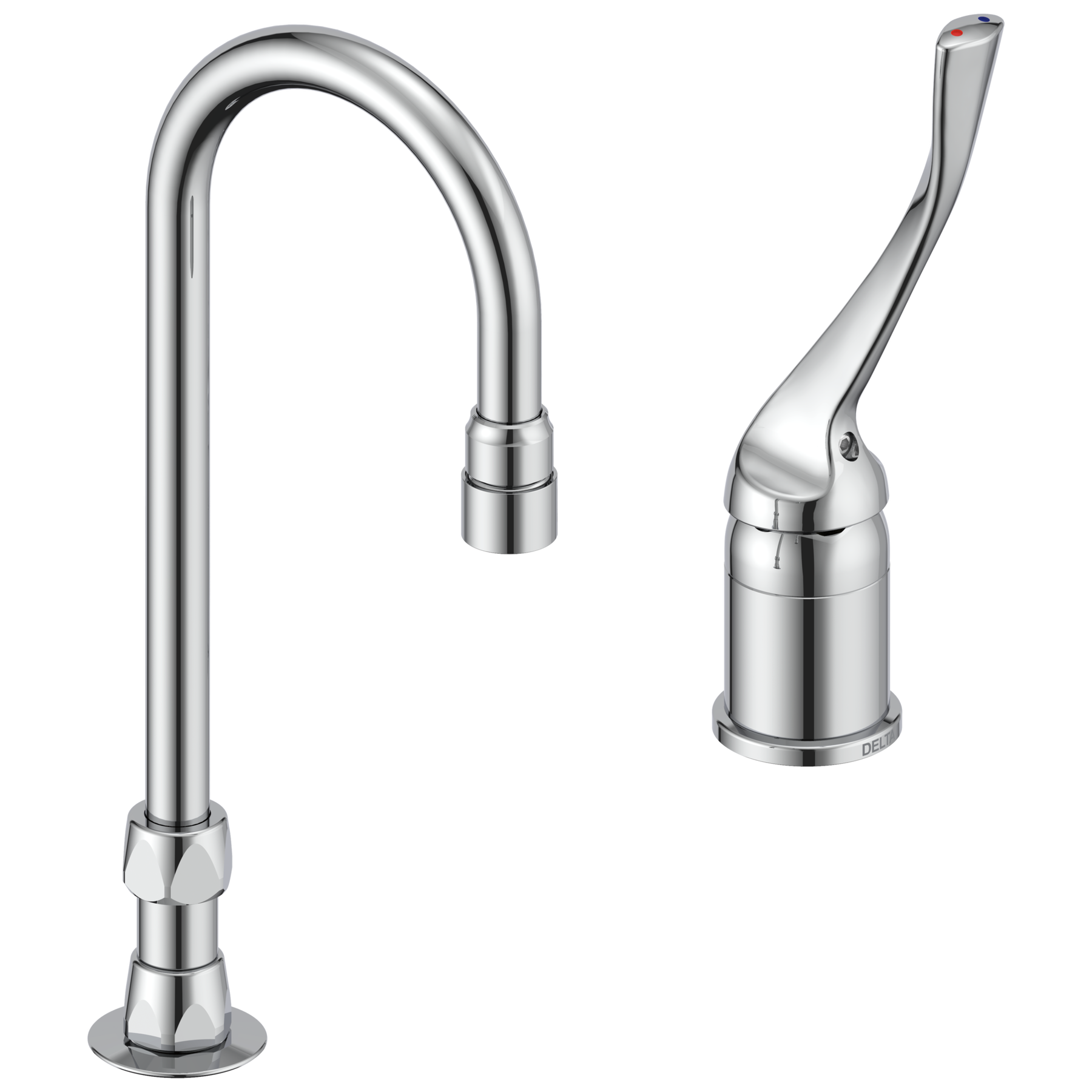 Single Control Mixing Faucet with Gooseneck Spout - Less Pop-Up