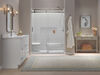 60x32 Alcove Shower Base with Door Bundle - Left Seat Center Drain Curve