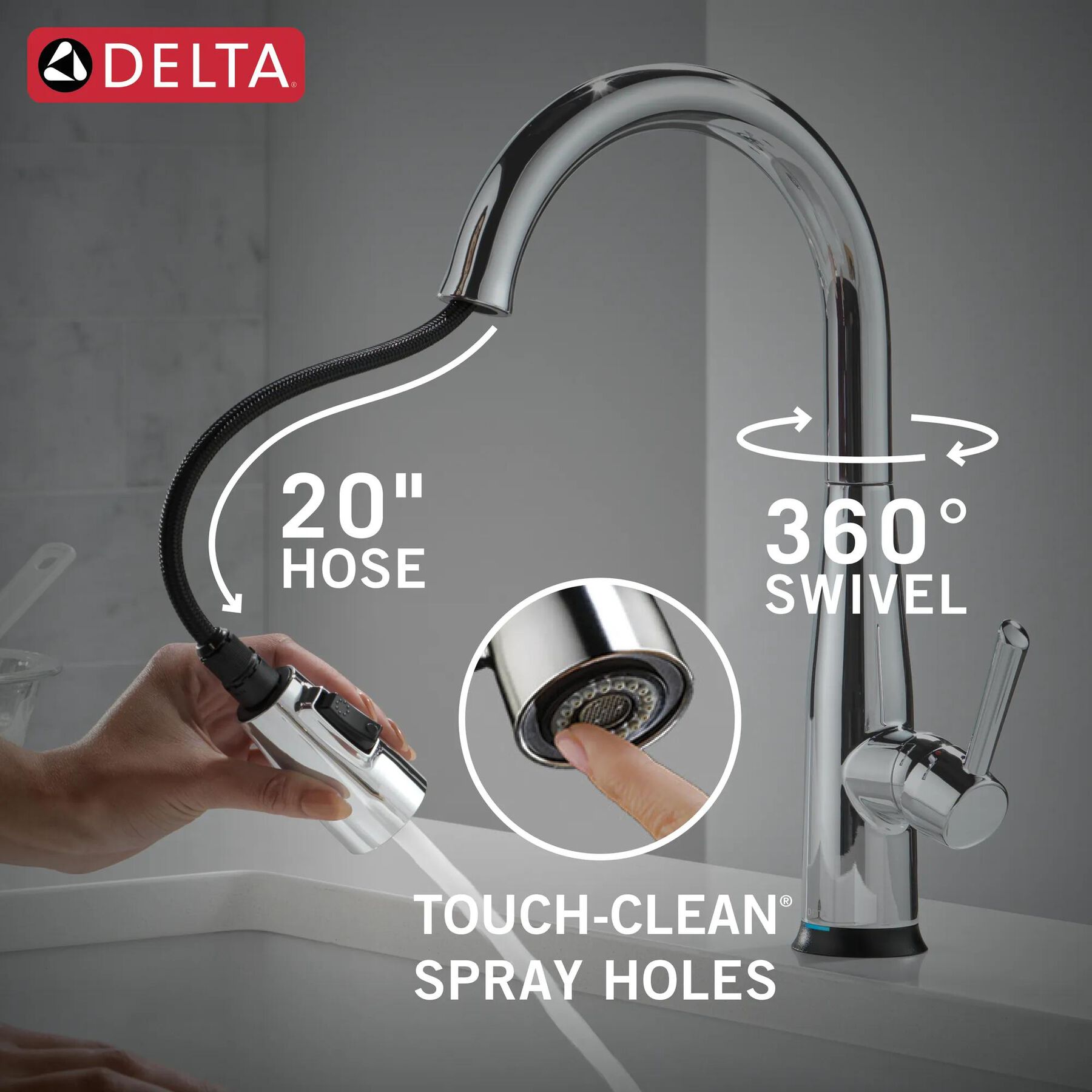 Touch<sub>2</sub>O&reg; Technology Kitchen Faucet with Touchless Technology
